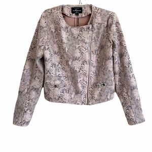 Haute Monde Casual Faux Suede Moto Jacket